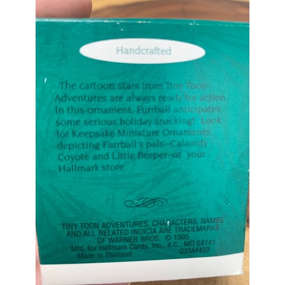 Furrball Tiny Toon Adventures Keepsake Ornament 1995 Hallmark Handcrafted Holida - Picture 5 of 6